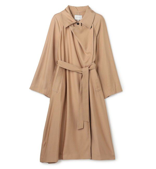 BEIGE,「COBURN / シルク混ロングステンカラーコート」|ステンカラーコート|