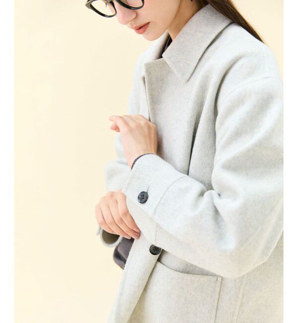 BEIGE,「【WEB限定】PAYSON / ウールリバーオーバーサイズステンカラーコート」|ステンカラーコート|