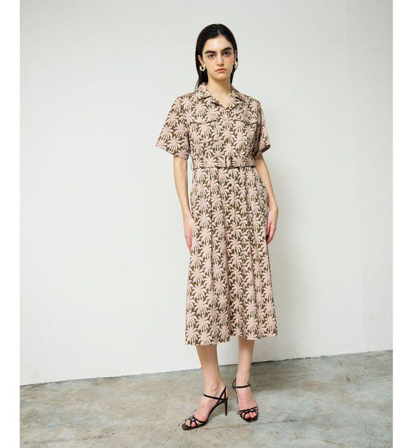 Grace Class「パームモチーフシャツワンピース」|ワンピース|カーキ