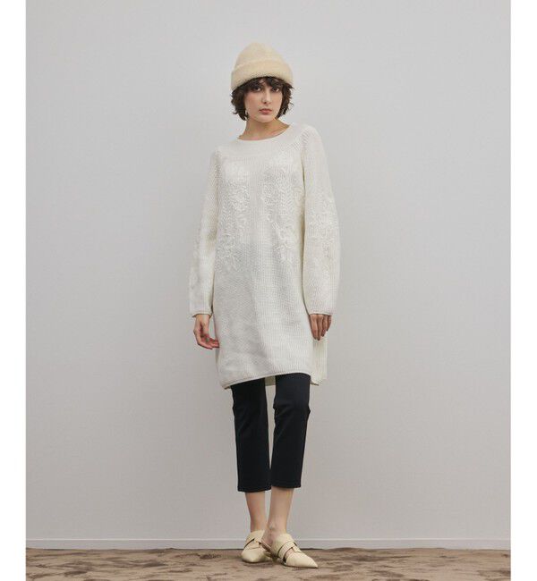 GRACE CONTINENTAL「エンブロイダリーニットワンピース」|ワンピース|