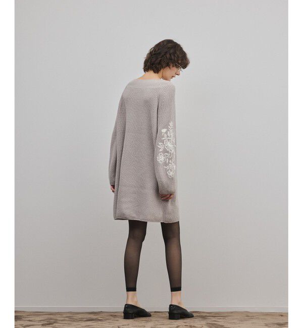 GRACE CONTINENTAL「エンブロイダリーニットワンピース」|ワンピース|