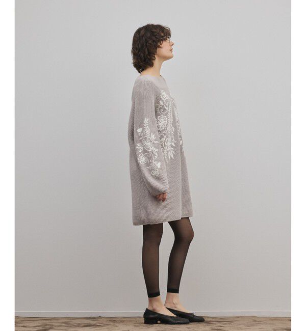 GRACE CONTINENTAL「エンブロイダリーニットワンピース」|ワンピース|