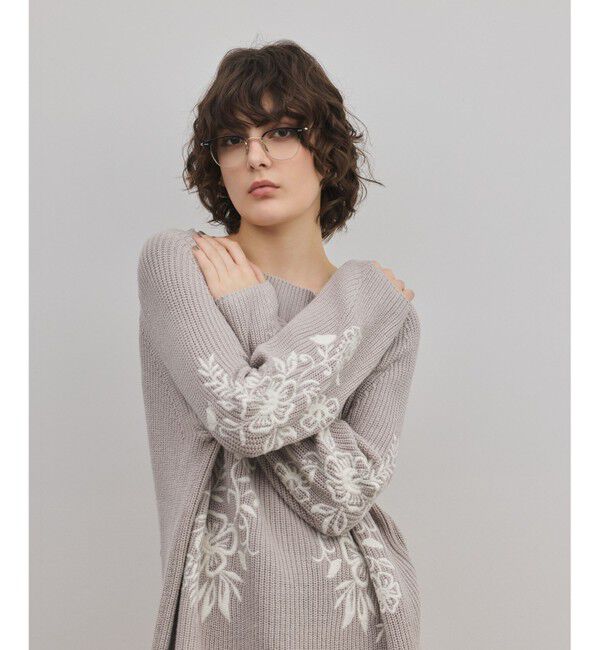 GRACE CONTINENTAL「エンブロイダリーニットワンピース」|ワンピース|