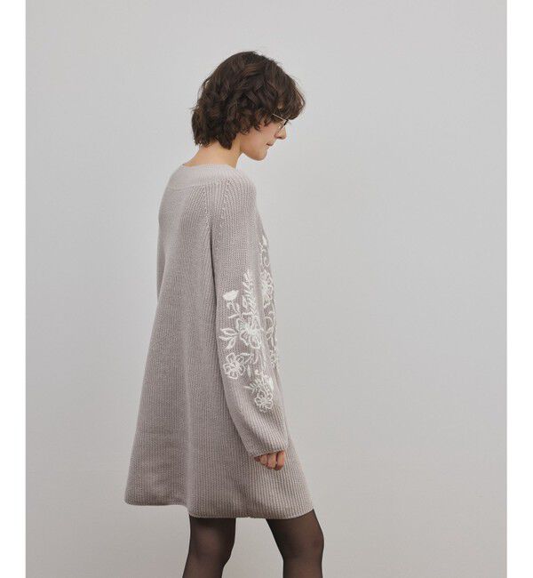 GRACE CONTINENTAL「エンブロイダリーニットワンピース」|ワンピース|