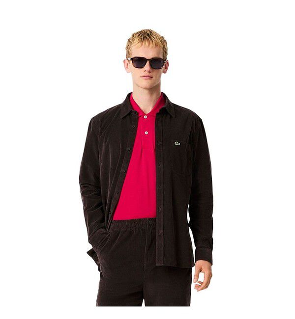 LACOSTE「エッセンシャルコーデュロイシャツ」|シャツ・ブラウス|ダークブラウン