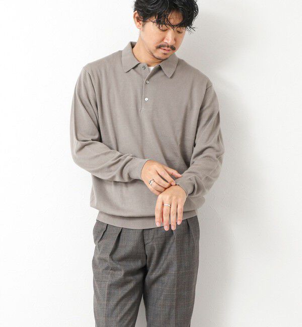 NOLLEY'S goodman「14G成型 ウォッシャブル NSN長袖ポロニット 25AW」|ニット・セーター|