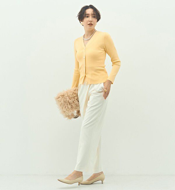 NOLLEY'S sophi「《アンサンブル対応》《手洗い可能》カシミヤ混リブVネックカーディガン」|カーディガン|