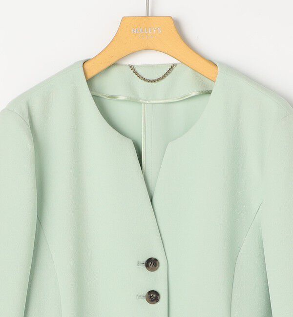 NOLLEY'S sophi「《セットアップ対応》ウォッシャブルバックサテンノーカラージャケット」|ノーカラージャケット|