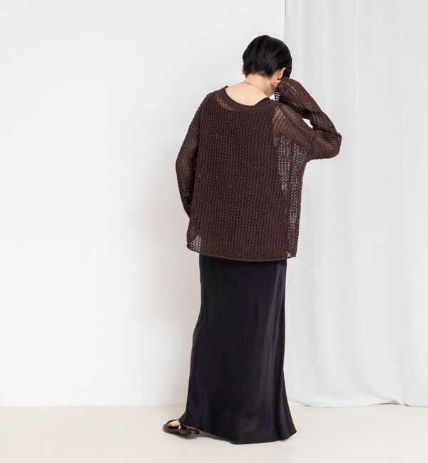 NOLLEY'S「《手洗い可能》ペーパーヤーンメッシュプルオーバー」|ニット・セーター|