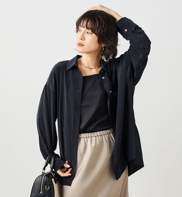NOLLEY'S sophi「ウォッシャブルトリアセドレープシャツ」|シャツ・ブラウス|