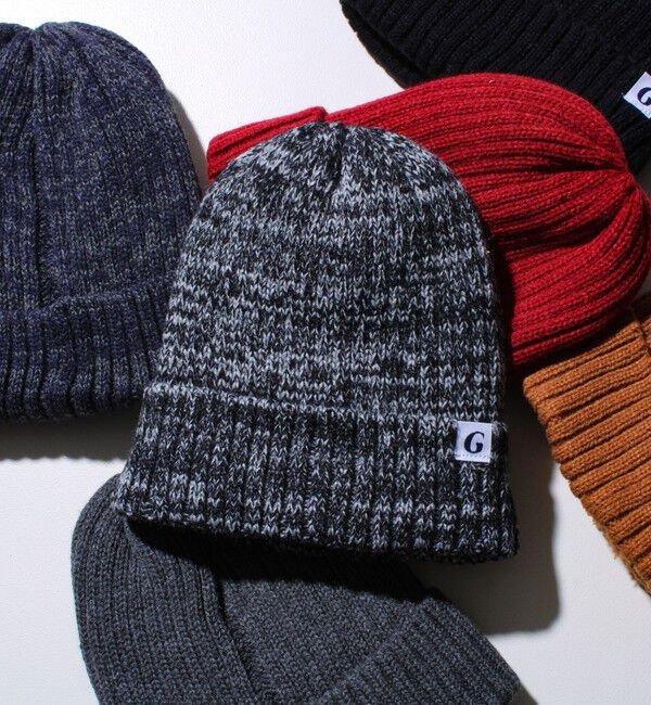 GLOSTER「【GLOSTER/グロスター】裏ボア リブワッチ ニット帽」|ニット帽|ブラック系その他