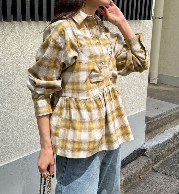 fredy emue「オンブレーチェックシャツブルゾン」|シャツ・ブラウス|イエロー系その他