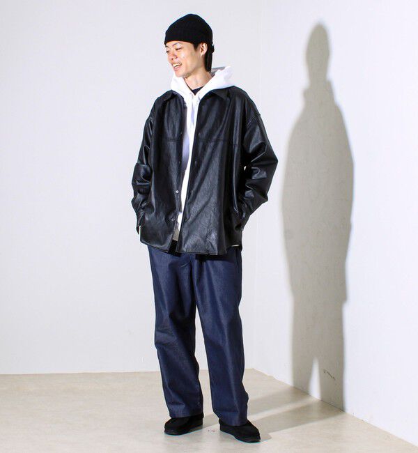 GLOSTER「【本革見え/3サイズ展開】UNISEX レザーシャウター フェイクレザーシャツ」|シャツ・ブラウス|