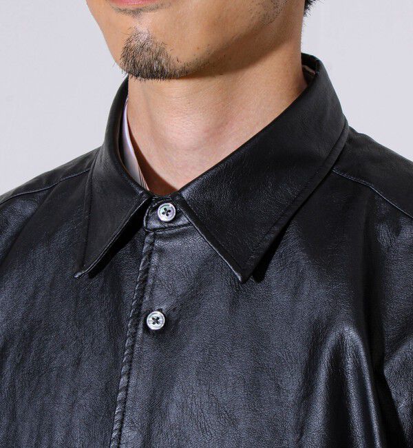 GLOSTER「【本革見え/3サイズ展開】UNISEX レザーシャウター フェイクレザーシャツ」|シャツ・ブラウス|