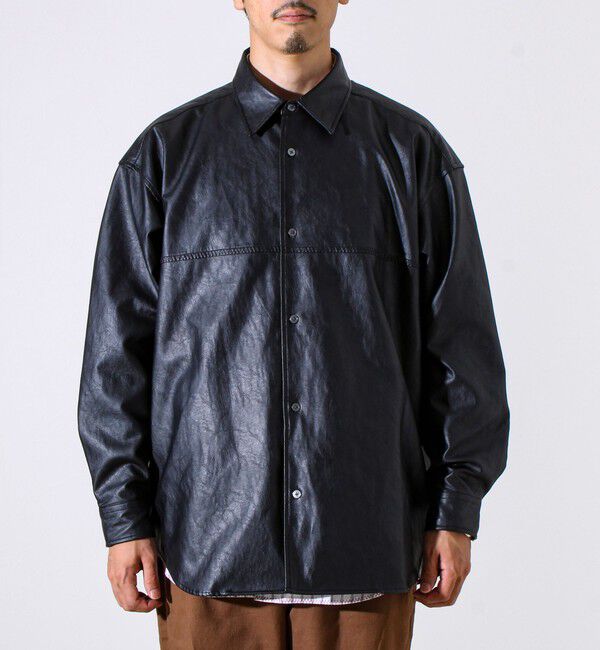 GLOSTER「【本革見え/3サイズ展開】UNISEX レザーシャウター フェイクレザーシャツ」|シャツ・ブラウス|