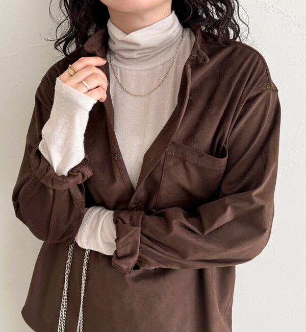 fredy emue「【LANCER CLOTHING CORPORATION】STANDCOLLAR SHIRTS SUEDE」|シャツ・ブラウス|ブラウン