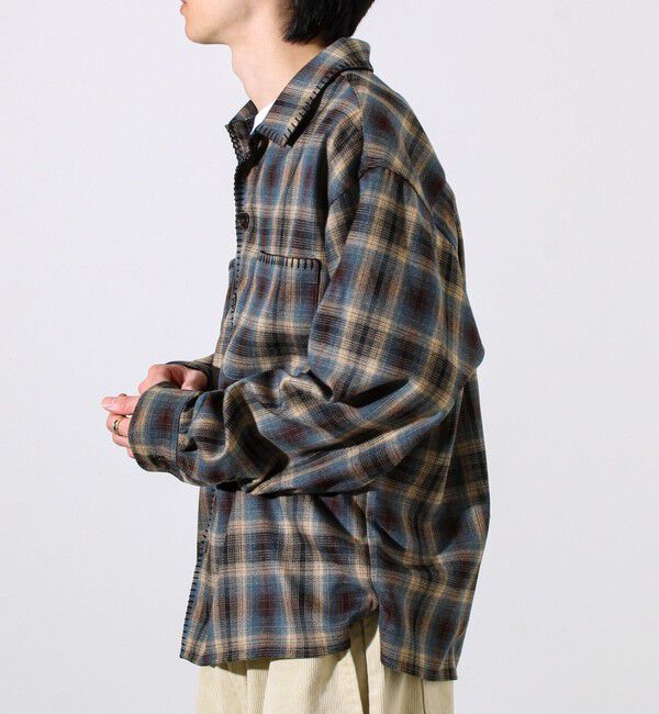 GLOSTER「【主役の1枚】TRオンブレチェック ブランケットステッチシャツ」|シャツ・ブラウス|