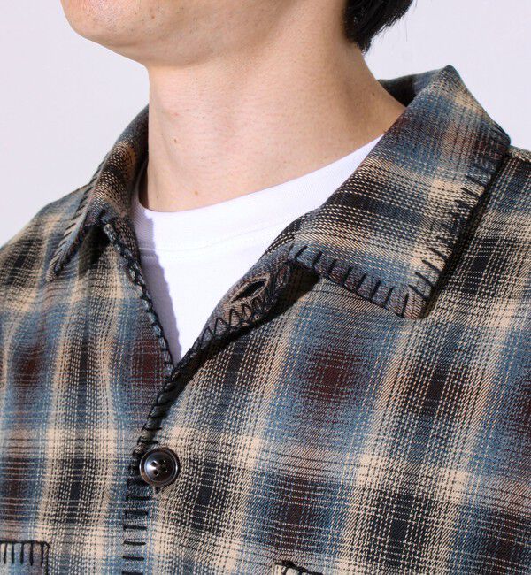 GLOSTER「【主役の1枚】TRオンブレチェック ブランケットステッチシャツ」|シャツ・ブラウス|