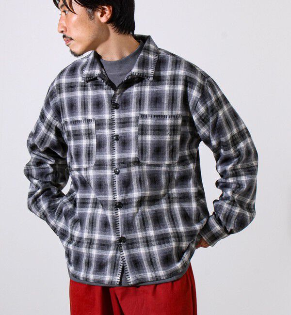 GLOSTER「【主役の1枚】TRオンブレチェック ブランケットステッチシャツ」|シャツ・ブラウス|