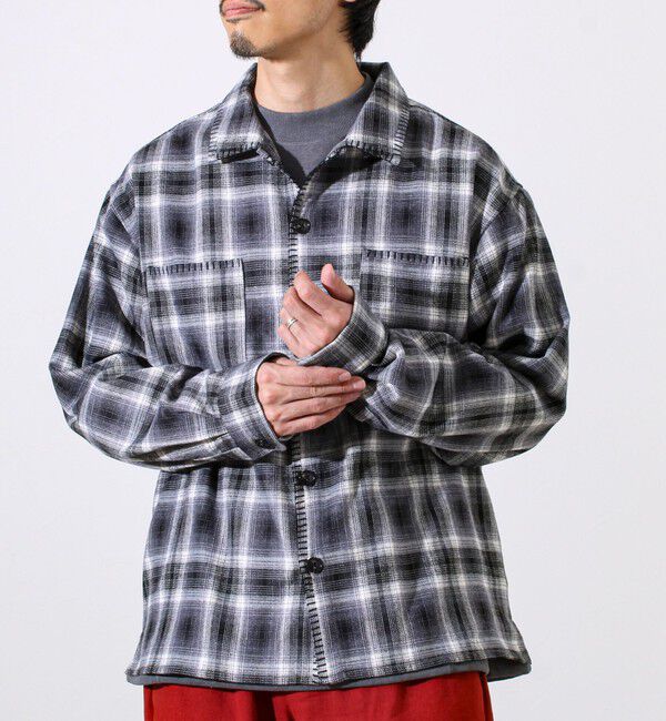 GLOSTER「【主役の1枚】TRオンブレチェック ブランケットステッチシャツ」|シャツ・ブラウス|