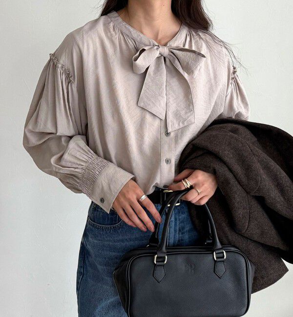 fredy emue「ボウタイギャザーブラウス」|シャツ・ブラウス|