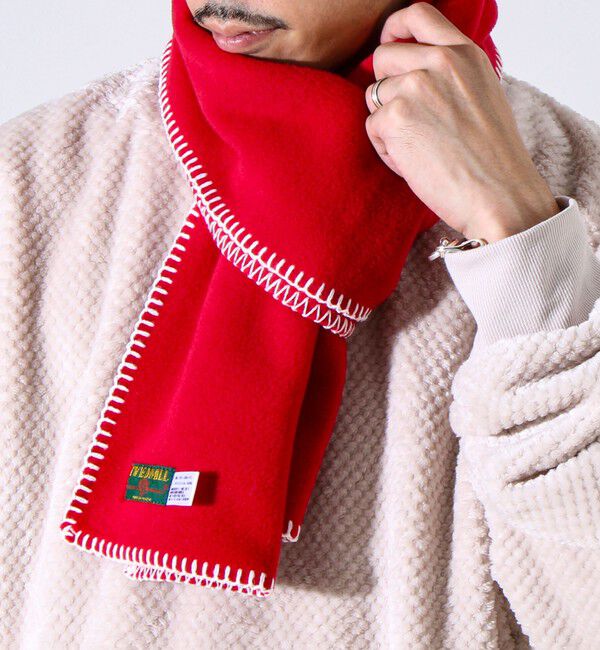 GLOSTER「【GLOSTER別注】【TWEEDMILL】ブランケットステッチフリーススカーフ」|マフラー|