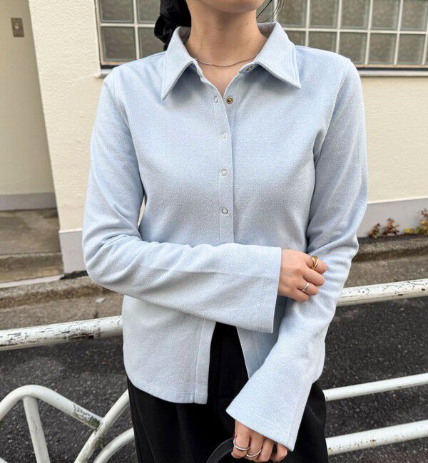 fredy emue「ブークレーフレアスリーブカーディガン」|カーディガン|サックスブルー