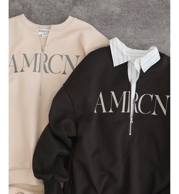 SALON adam et rope'「【Americana（アメリカーナ） for SALON】ロゴジップスウェット」|スウェット・ジャージ|