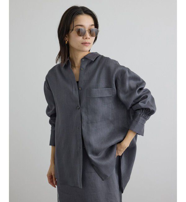 SALON adam et rope'「GENTLE LINEN シャツ」|シャツ・ブラウス|グレー(07)