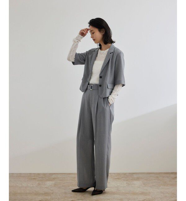 ROPE「【WEB・一部店舗限定】ストレッチシアー＆レースカットソー/洗える」|Tシャツ・カットソー|