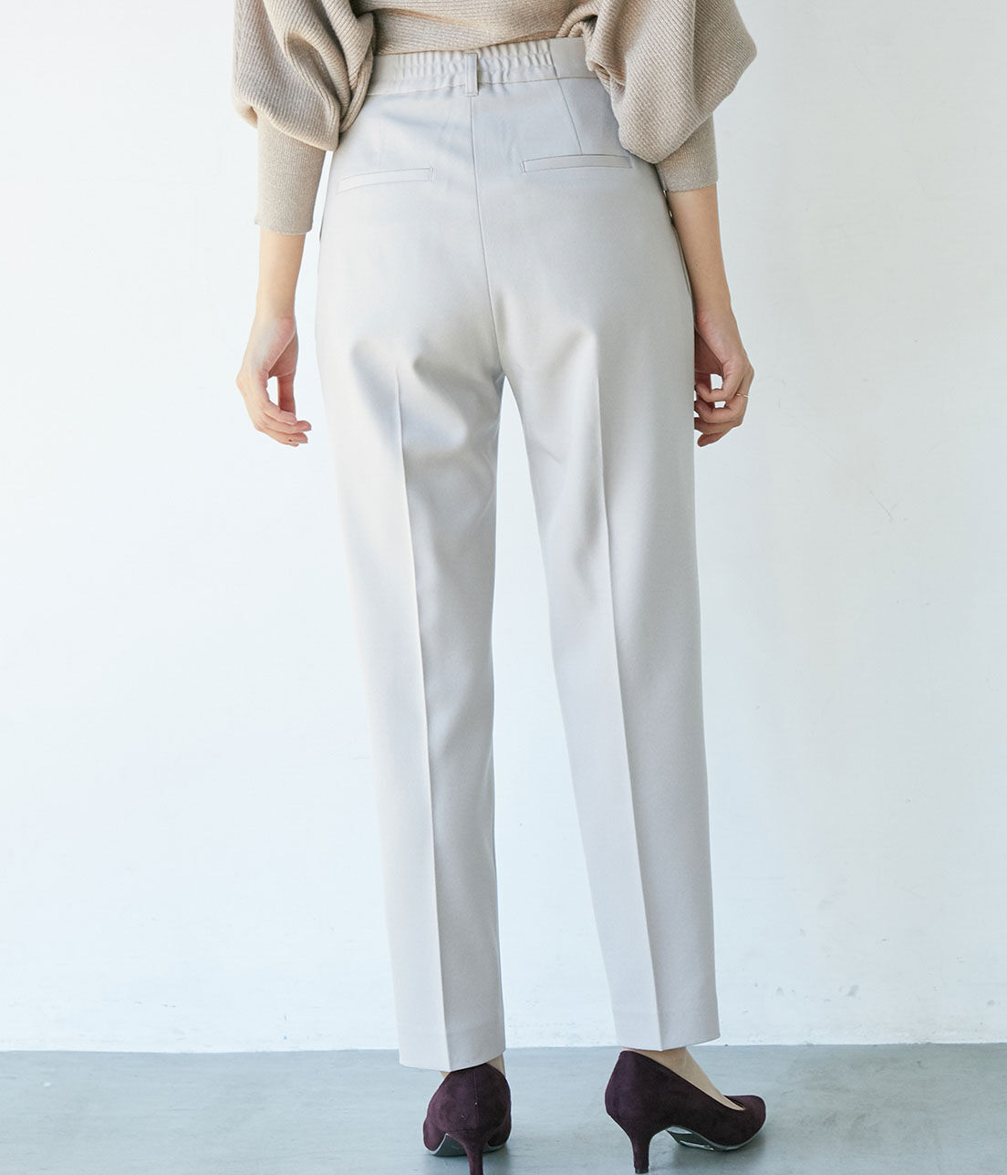 VIS「【EASY CARE】ウォッシャブルフラノツータックテーパードパンツ」|スラックス|