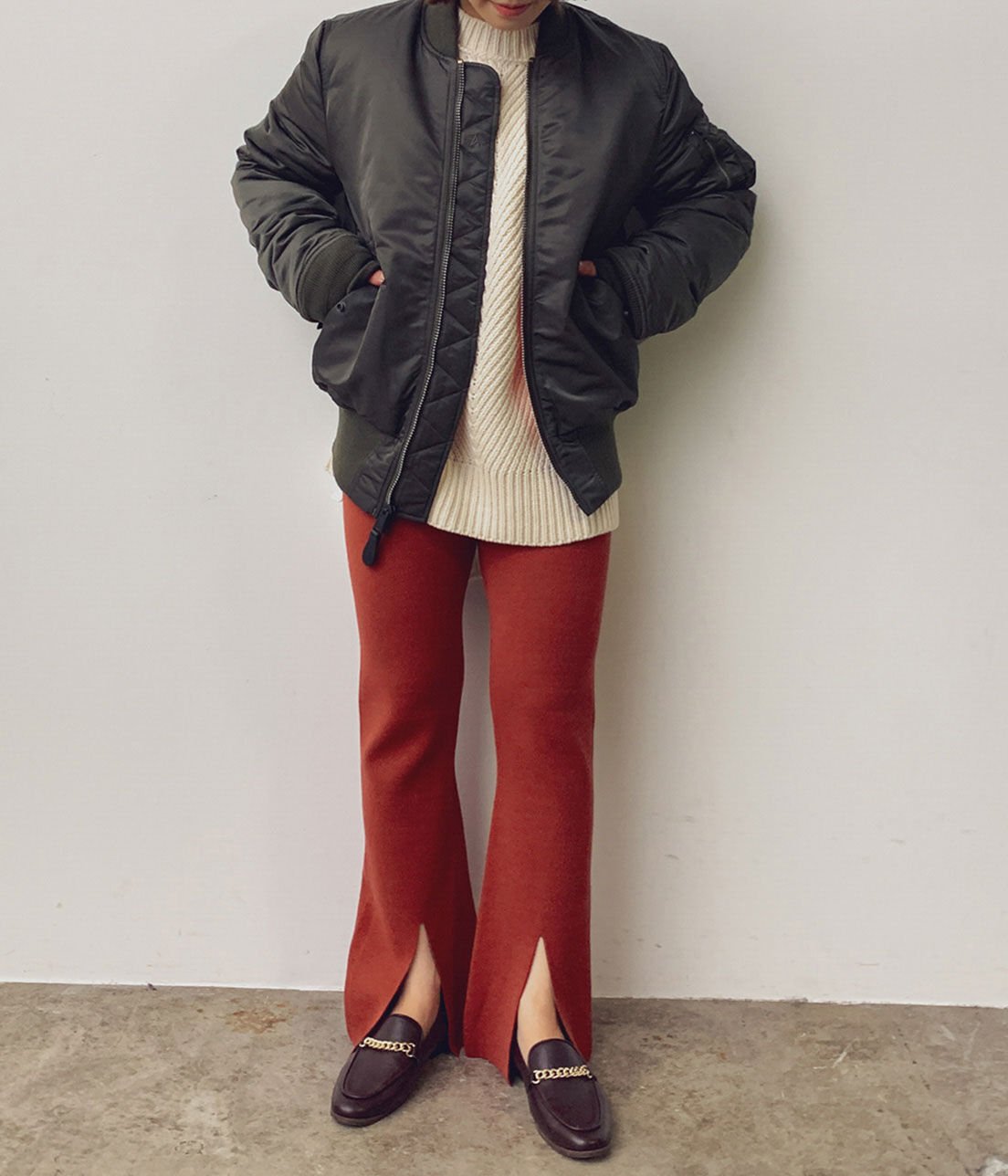 VIS「【セットアップ対応】スリット入りニットパンツ」|その他|