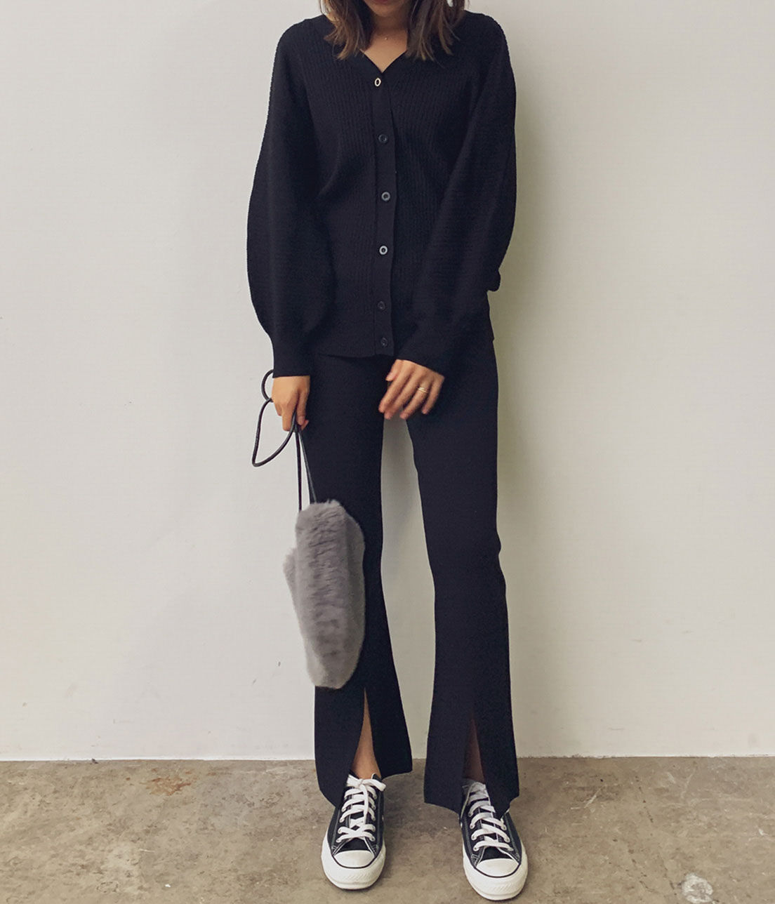 VIS「【セットアップ対応】スリット入りニットパンツ」|その他|