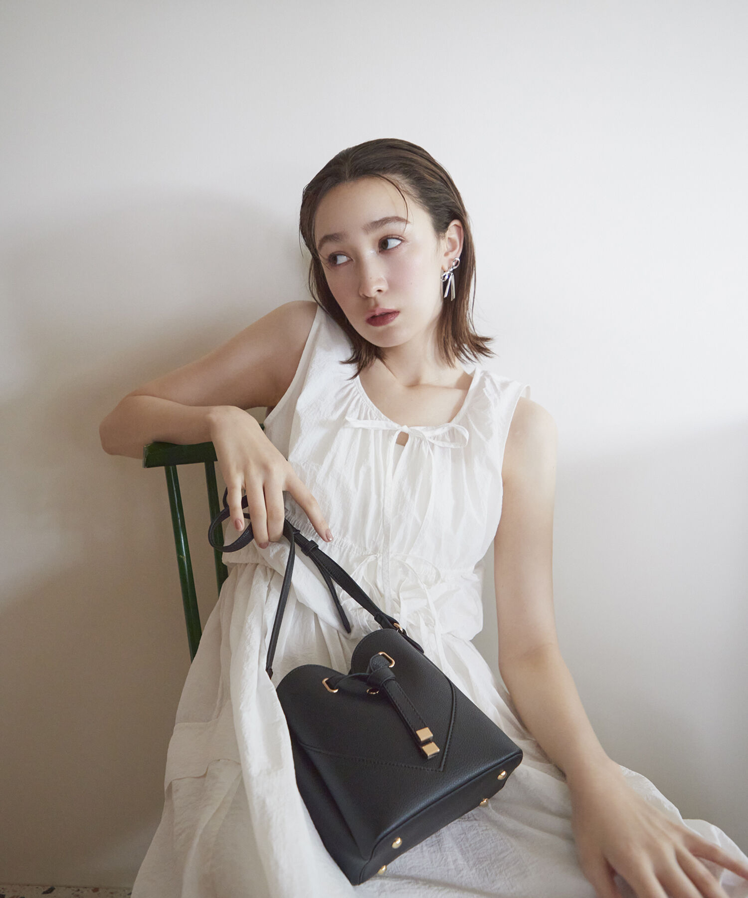 VIS「【SET】ショートボレロ＆リブ切り替えキャミワンピース」|ワンピース|