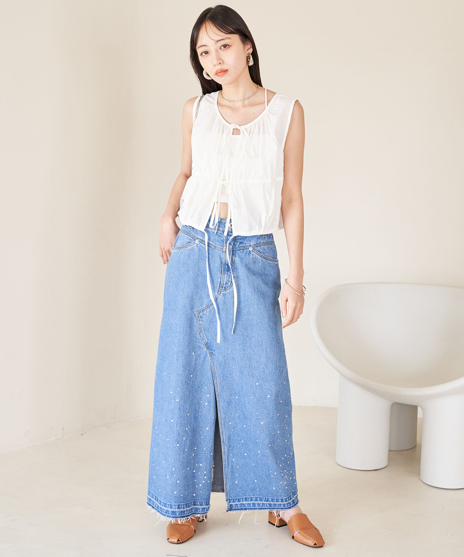 VIS「【SET】ショートボレロ＆リブ切り替えキャミワンピース」|ワンピース|