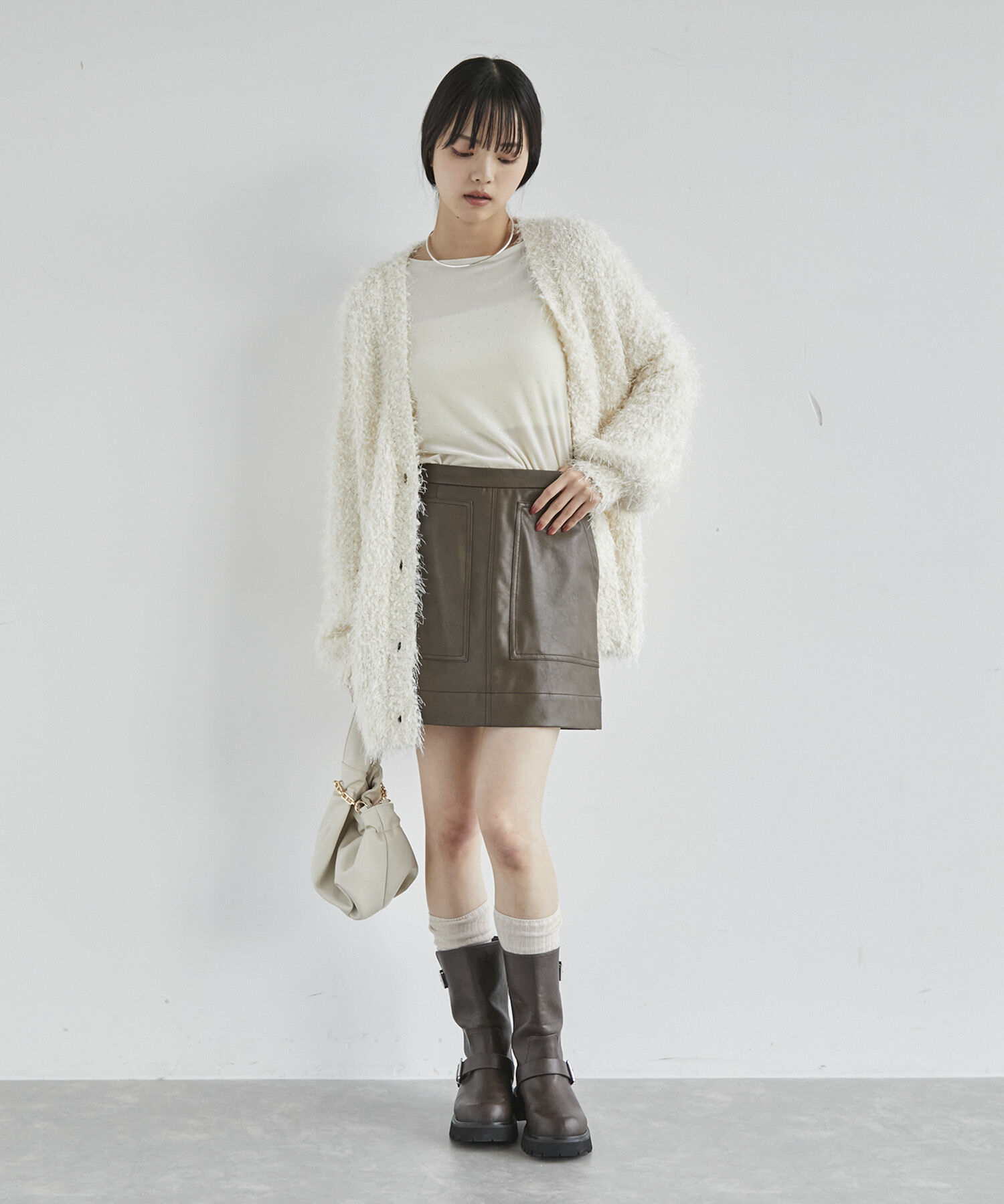 VIS「ラメプリントベロアロングスリーブTシャツ」|Tシャツ・カットソー|