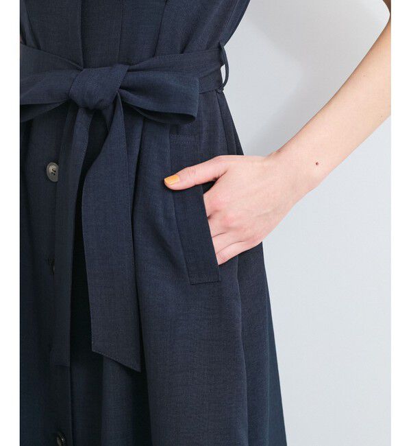 VIS「【美easy】リネンライクジレワンピース【接触冷感/洗える】」|ワンピース|