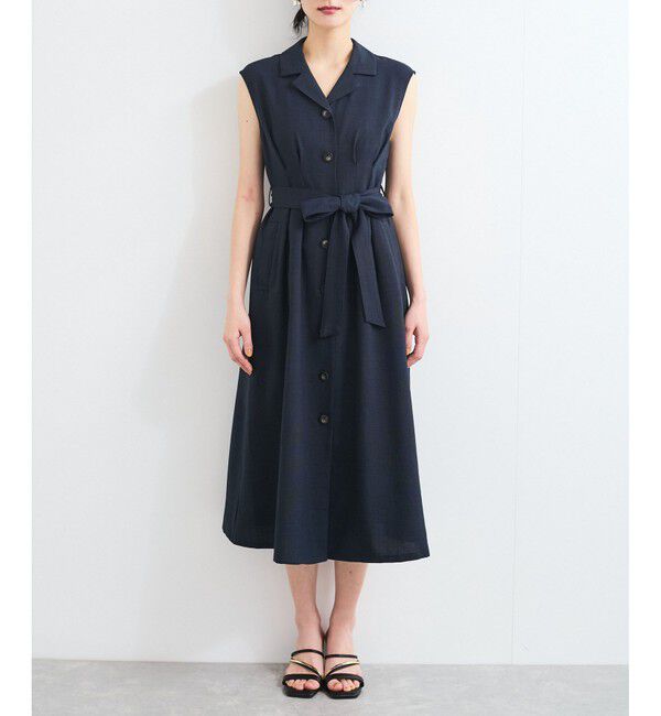 VIS「【美easy】リネンライクジレワンピース【接触冷感/洗える】」|ワンピース|