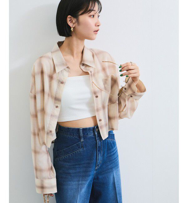 VIS「シアー＆チェックショート丈シャツ」|シャツ・ブラウス|