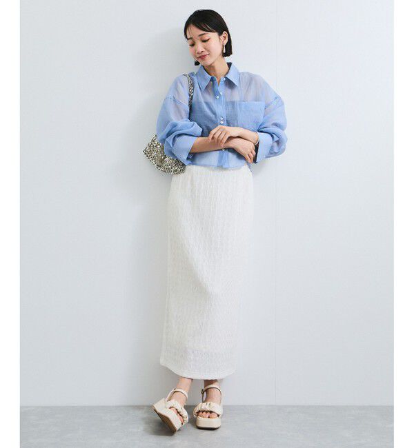 VIS「シアー＆チェックショート丈シャツ」|シャツ・ブラウス|