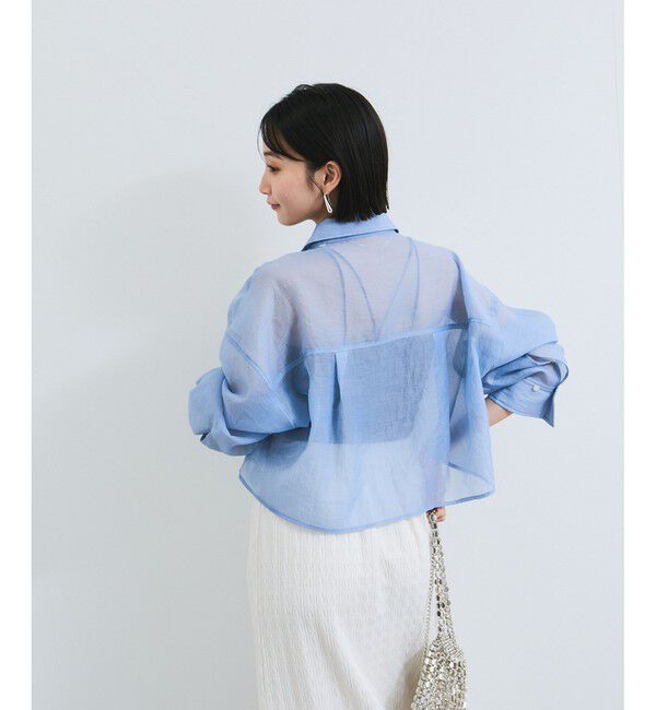 VIS「シアー＆チェックショート丈シャツ」|シャツ・ブラウス|