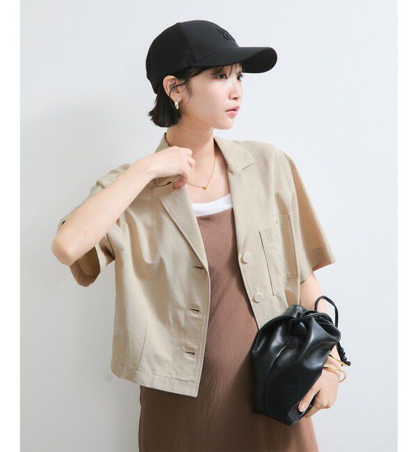 VIS「【Chocomoo】VIS別注バック刺繍クロップドハーフスリーブシャツ」|シャツ・ブラウス|