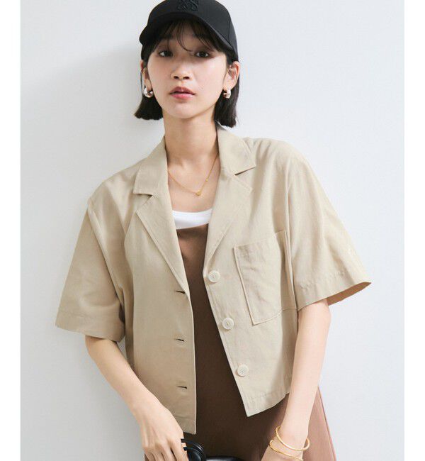 VIS「【Chocomoo】VIS別注バック刺繍クロップドハーフスリーブシャツ」|シャツ・ブラウス|