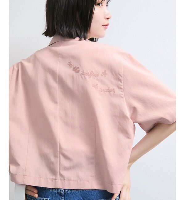 VIS「【Chocomoo】VIS別注バック刺繍クロップドハーフスリーブシャツ」|シャツ・ブラウス|