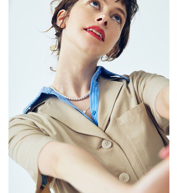 VIS「【Chocomoo】VIS別注バック刺繍クロップドハーフスリーブシャツ」|シャツ・ブラウス|