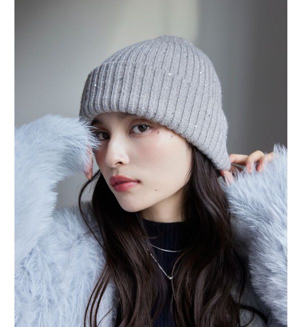 VIS「スパンコールラメニット帽」|ニット帽|