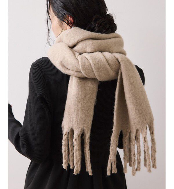 VIS「ふわふわフリンジマフラー/静電気防止」|マフラー|