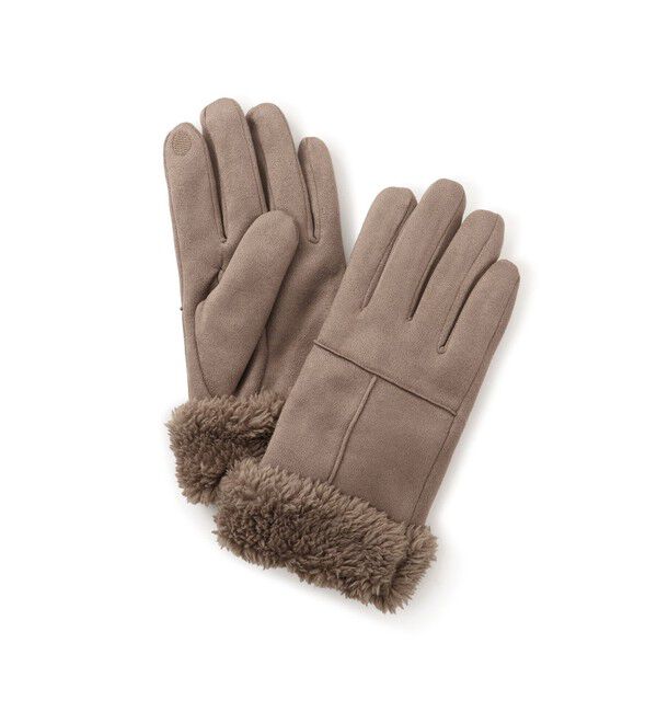 VIS「スマホタッチ刺繍付きムートングローブ」|手袋|