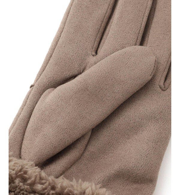 VIS「スマホタッチ刺繍付きムートングローブ」|手袋|