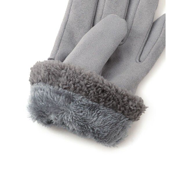 VIS「スマホタッチ刺繍付きムートングローブ」|手袋|